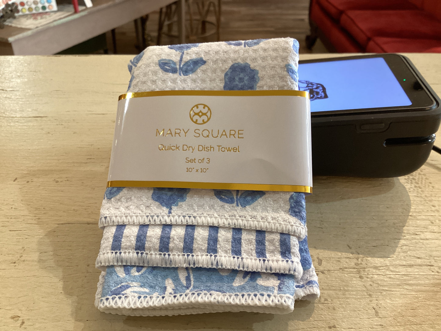 Quick Dry Dish Towel Meadow Line Blue Set 3
