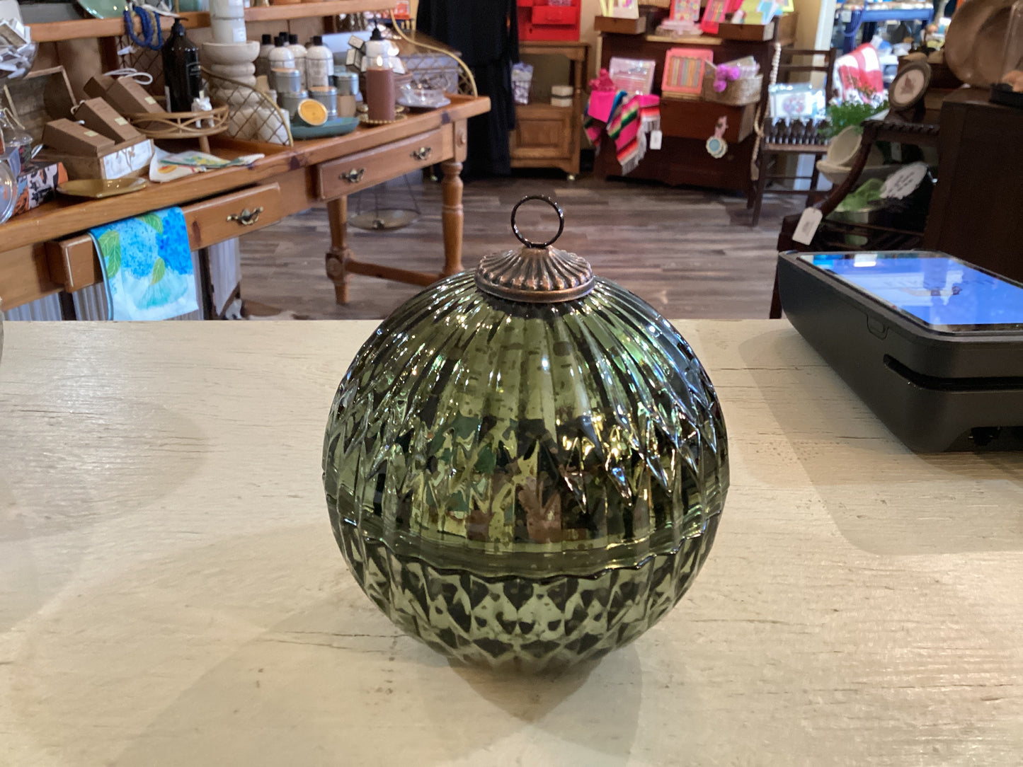 Green Ornament Candle