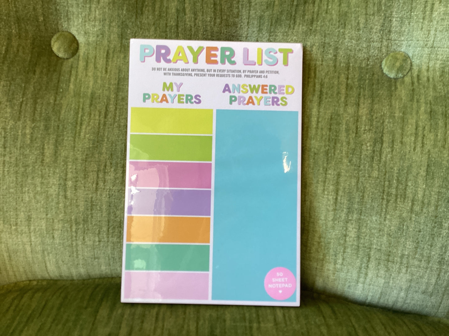 Colorful Prayer List Notepad