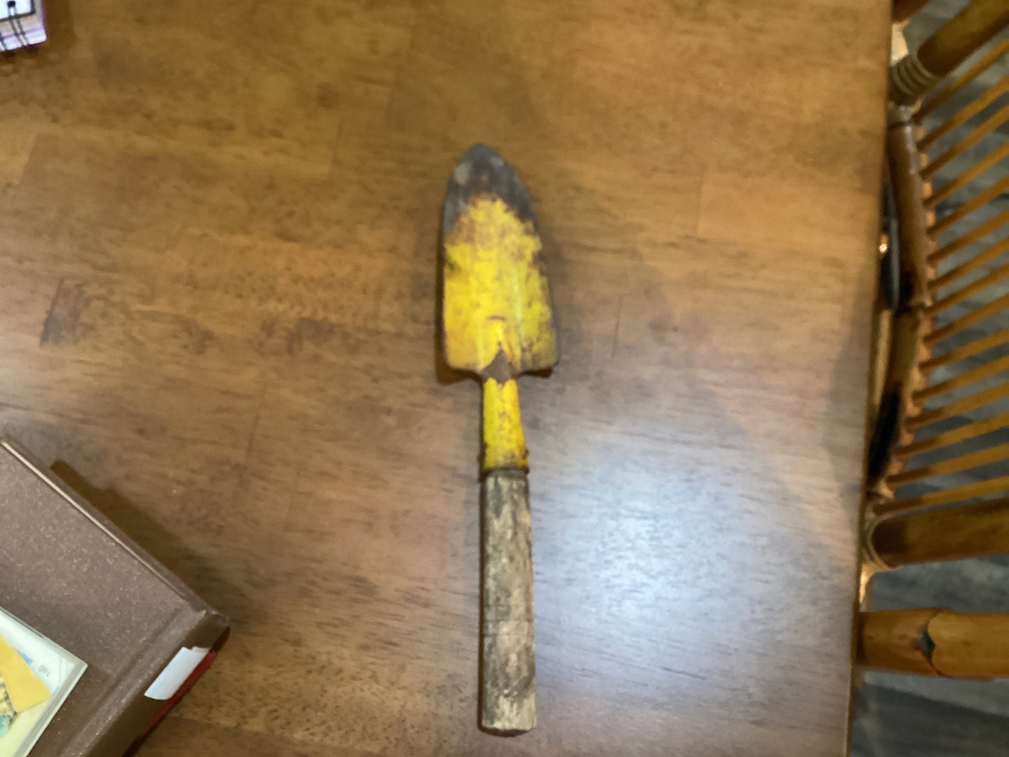 Yellow Wood Handled Garden Spade
