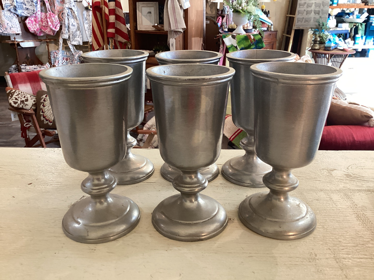 Danforth Pewter Goblets. Set 6