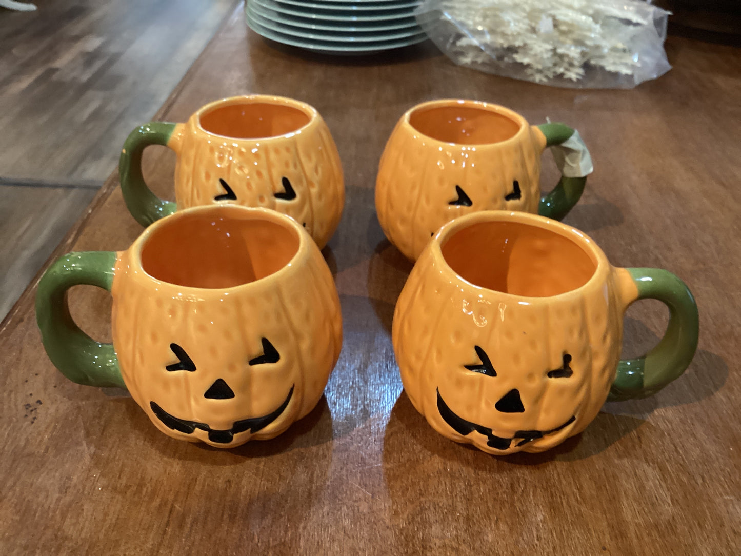 Set 4 Jack-o-Lantern Mugs