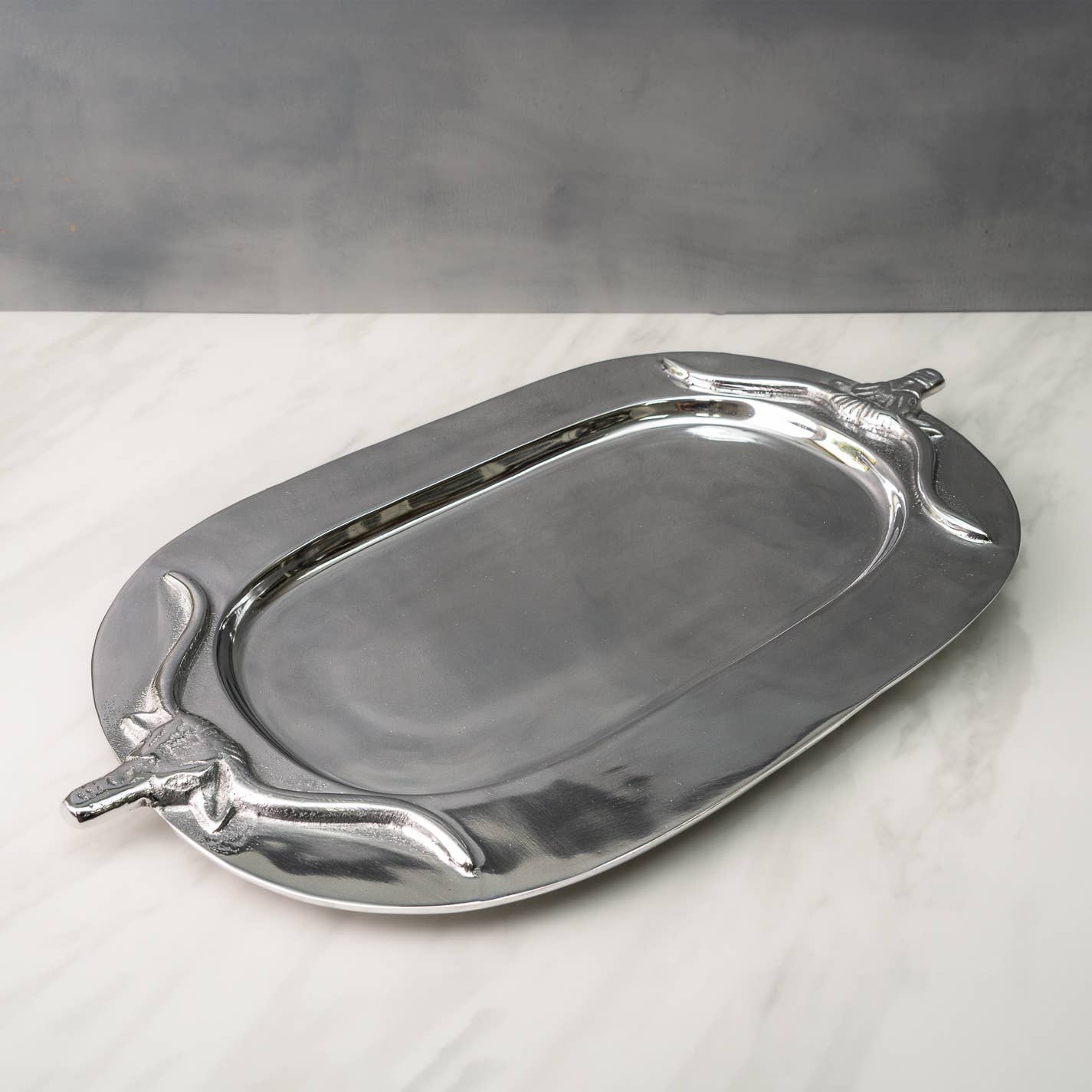 Silver Bull Tray Oval