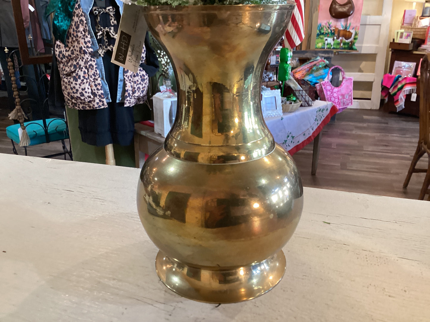 Fat Belly Brass Vase