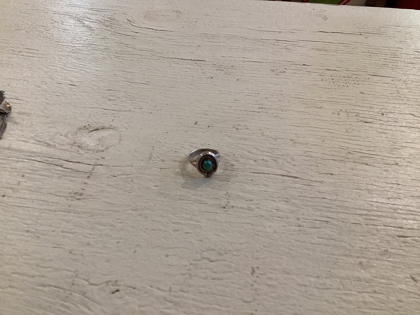 Vintage Silver Turquoise Ring Sz 5
