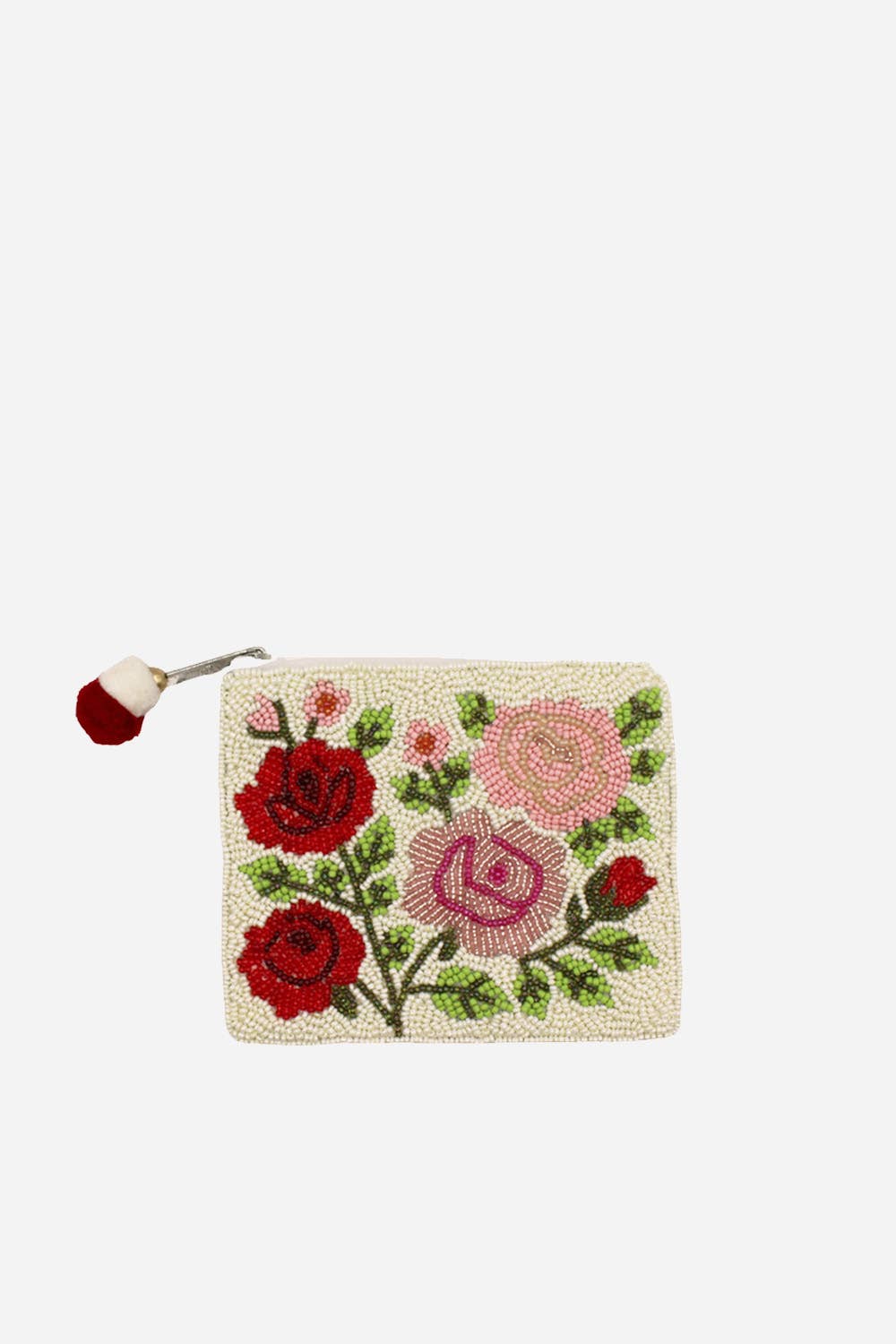Roses Beaded Coin Pouch