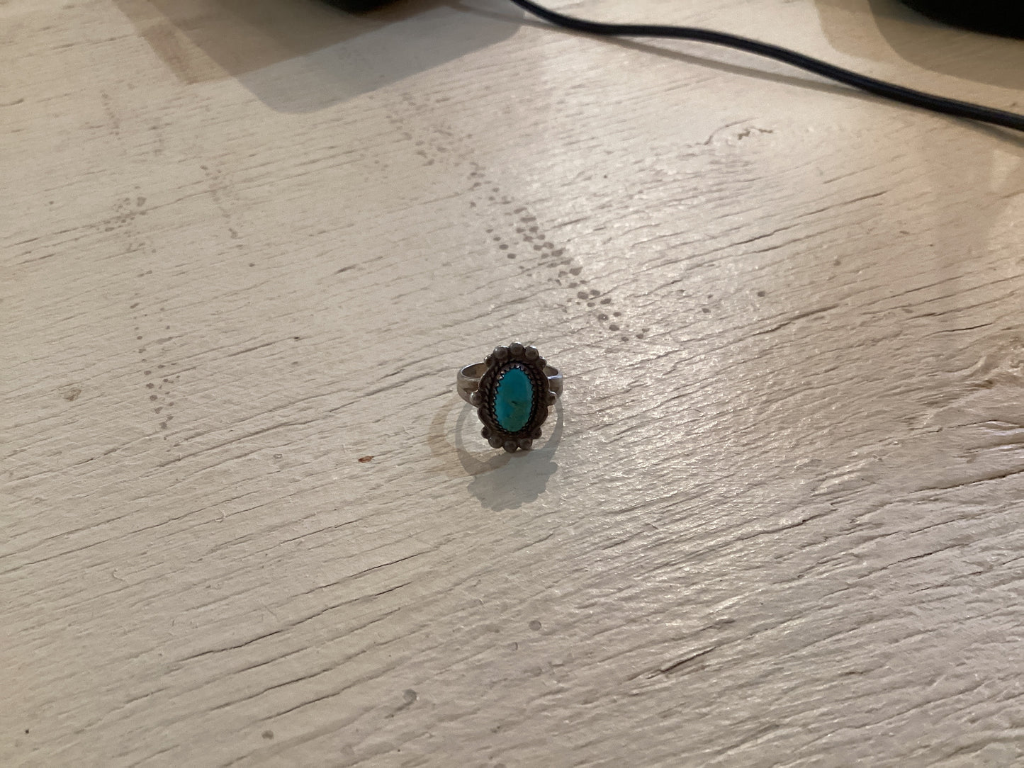 Vintage Turquoise Silver ring Sz 6