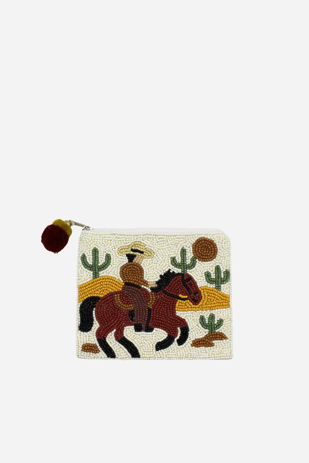Cowboy On A Horse Beaded Coin Pouch