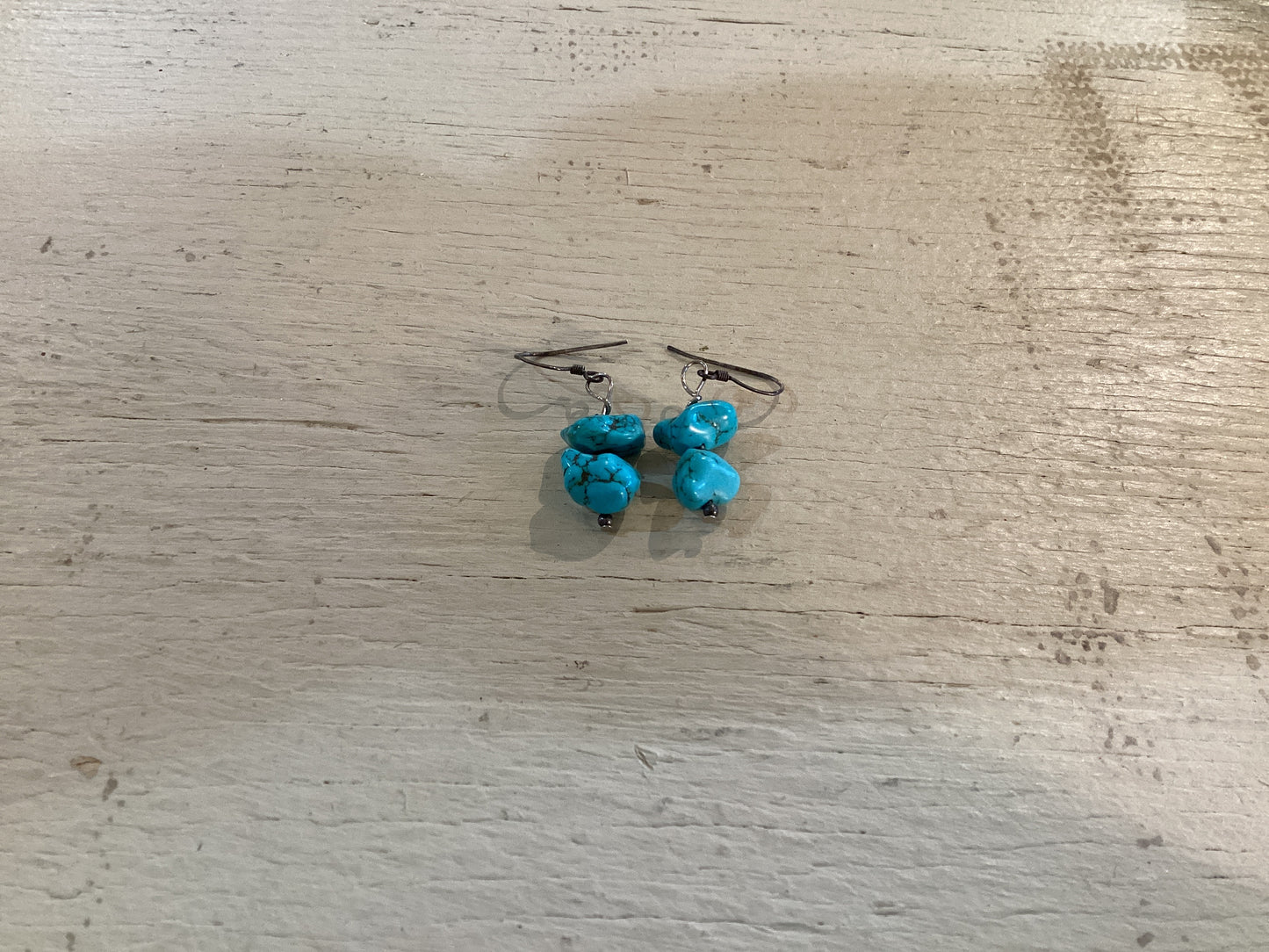 Turquoise Two Stone Drop Earrings