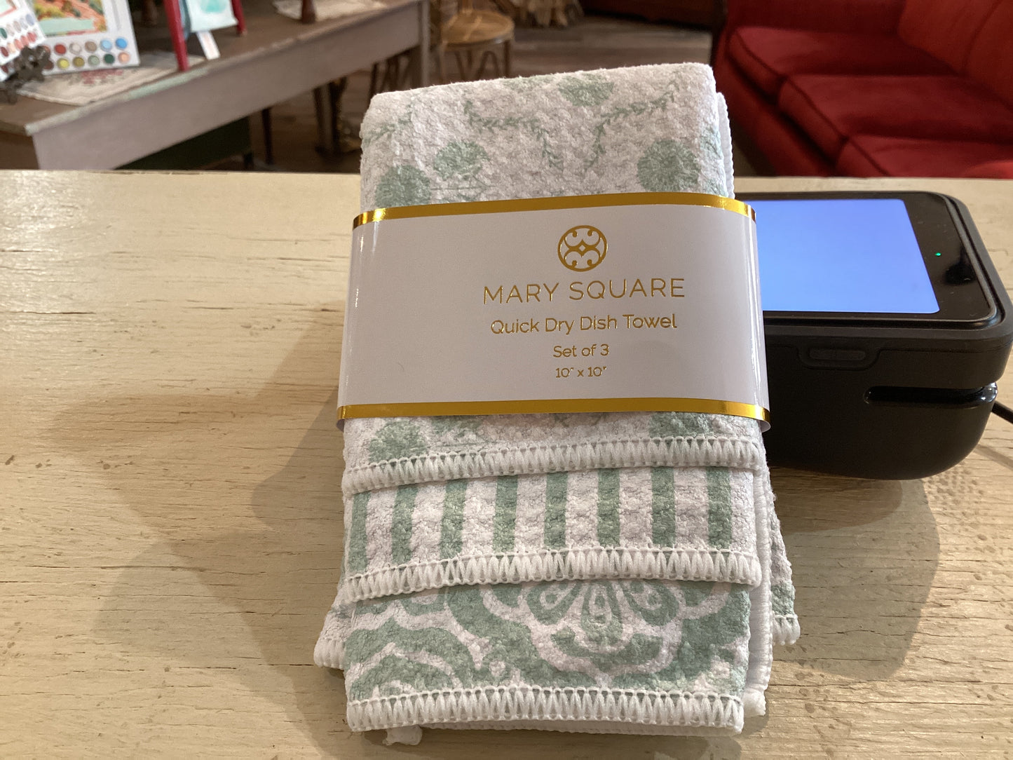 Quick Dry Dish Towel Sweet Briar Charm Sage Set 3