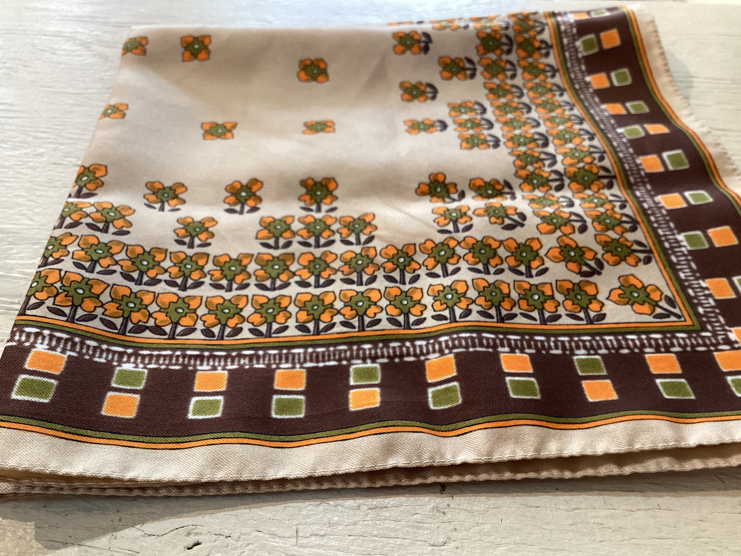 Vintage Scarf - Brown & Orange