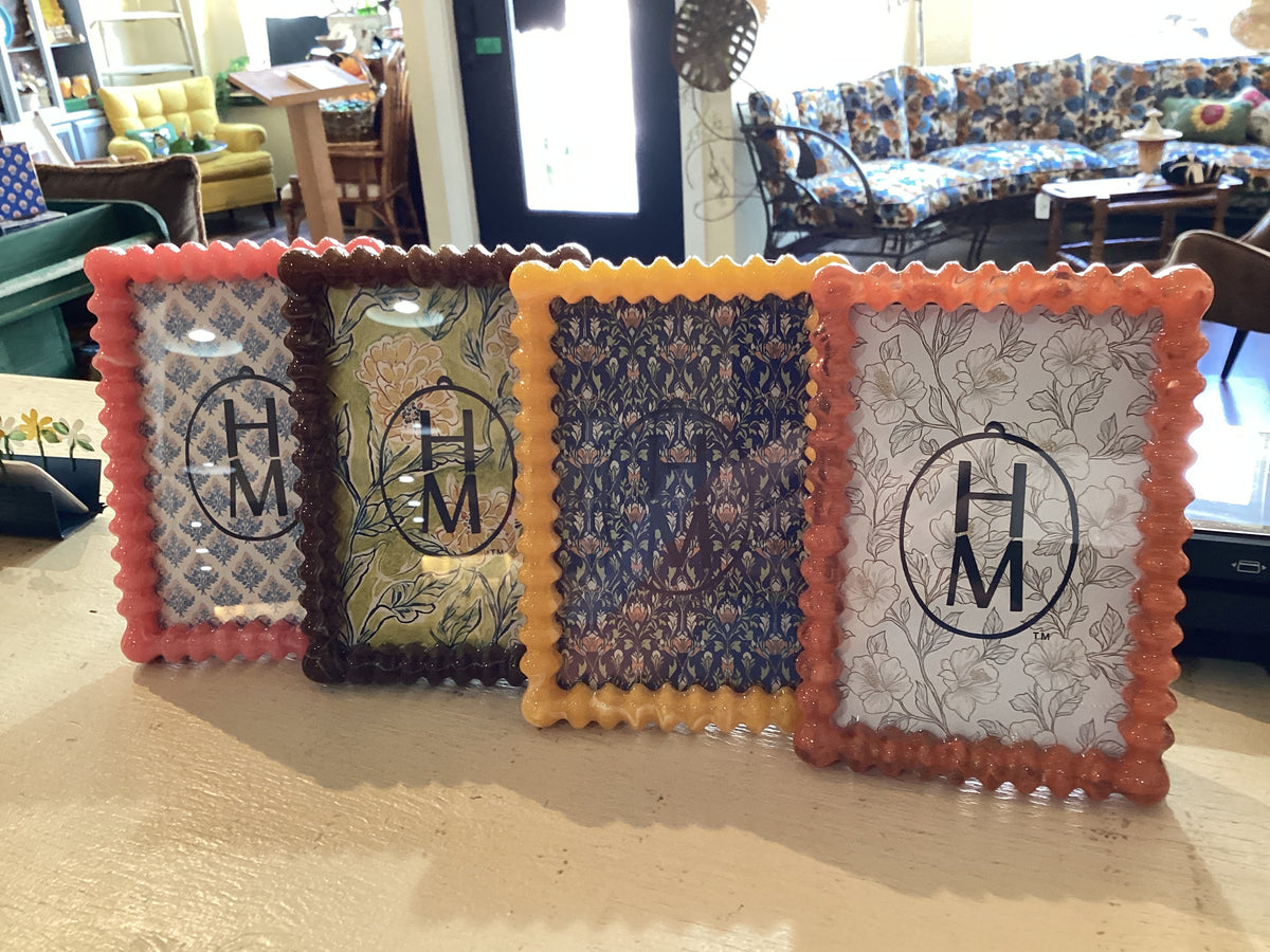 Marbled Resin & Glass Frame