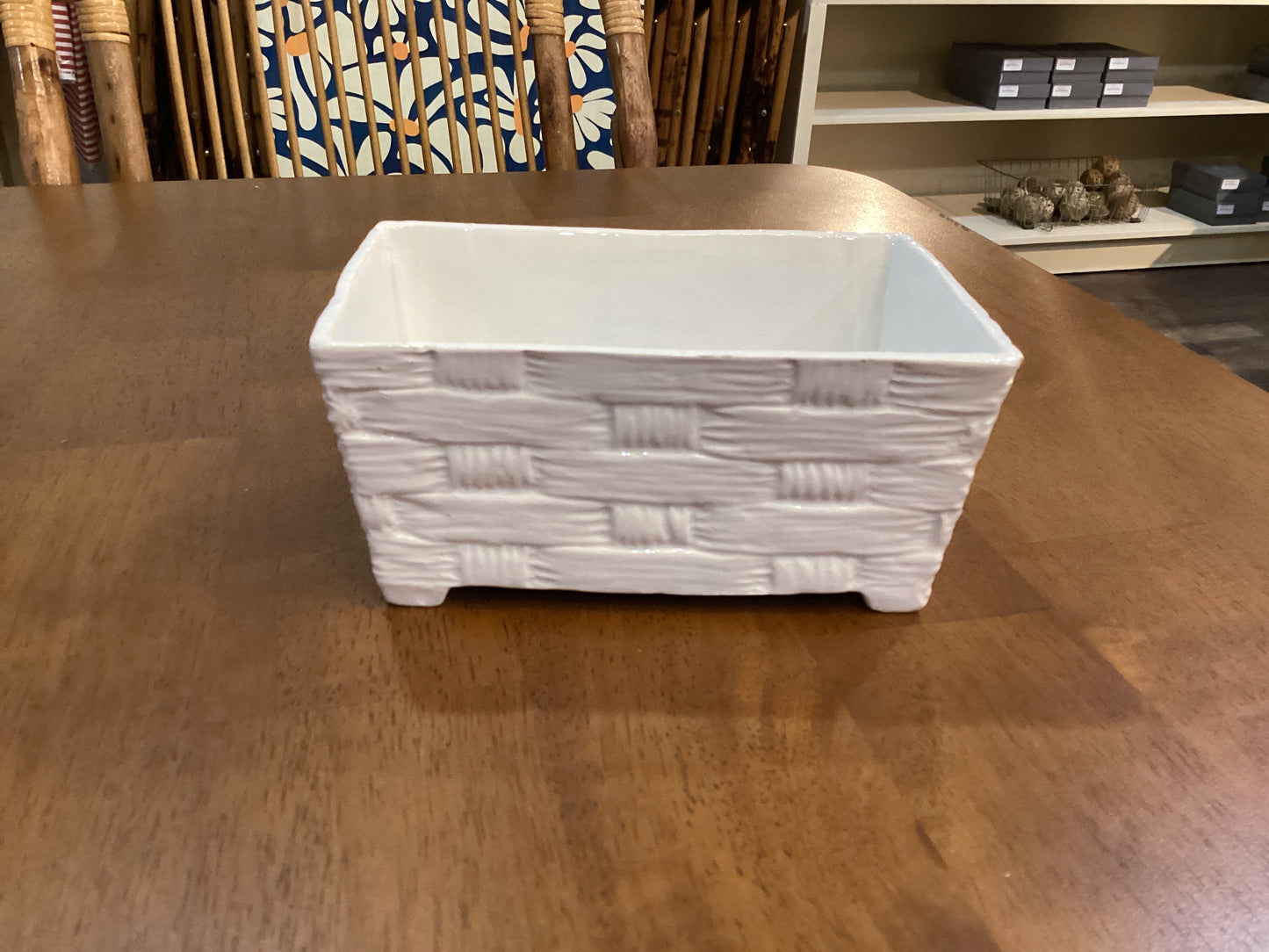 White Basket Style Planter
