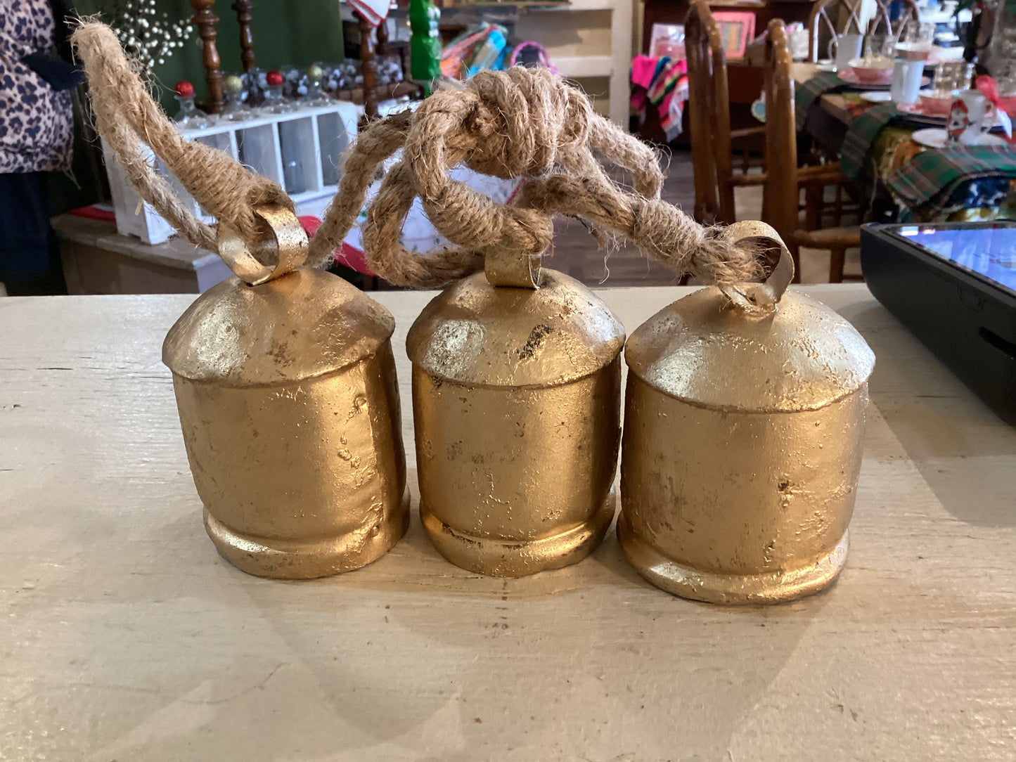 Gold Metal Bells on Rope