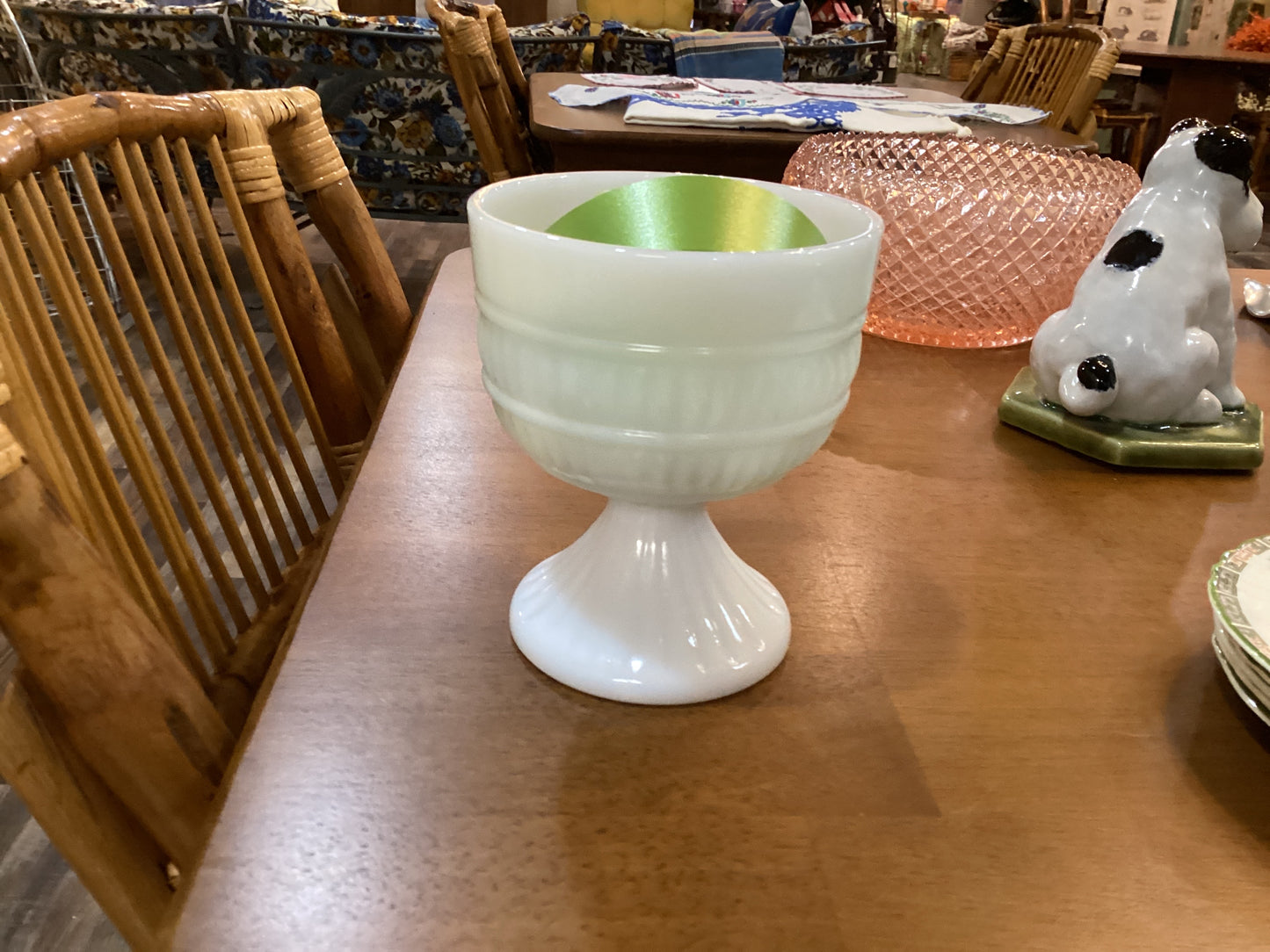 Vintage Milkglass Pedstal Compote