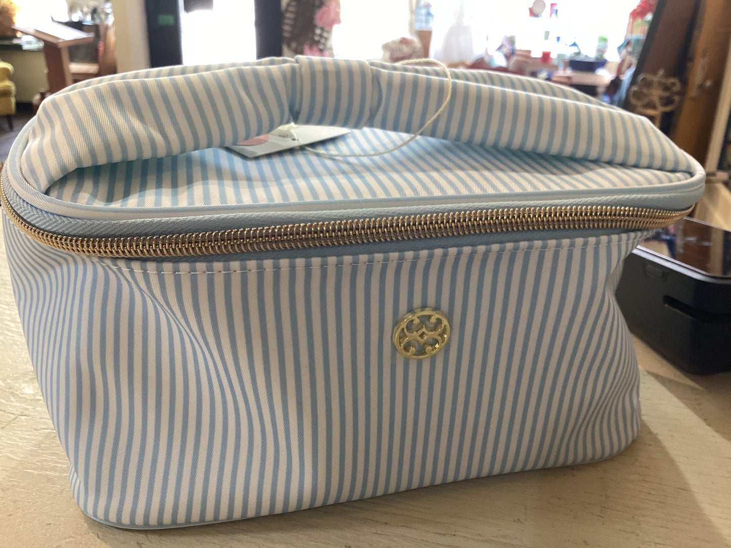 Mary Square Kiss and Makeup Blue Stripe