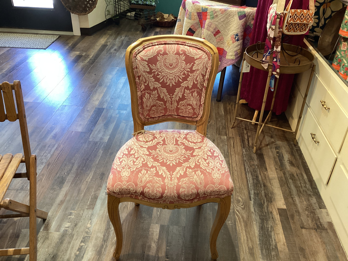 Victorian Pink Brocade Chair