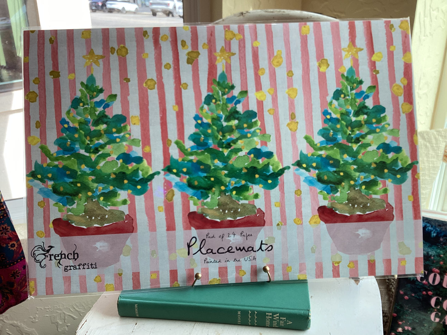 Red Potted Christmas Trees Placemats