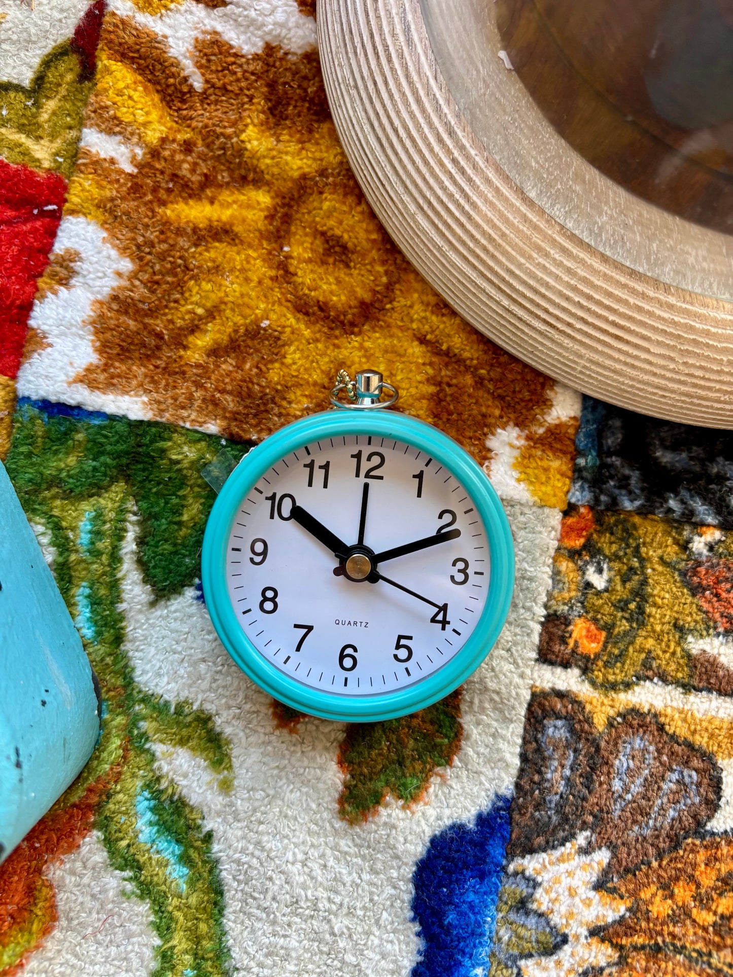 Turquoise Metal Magnetic Alarm Clock LBV