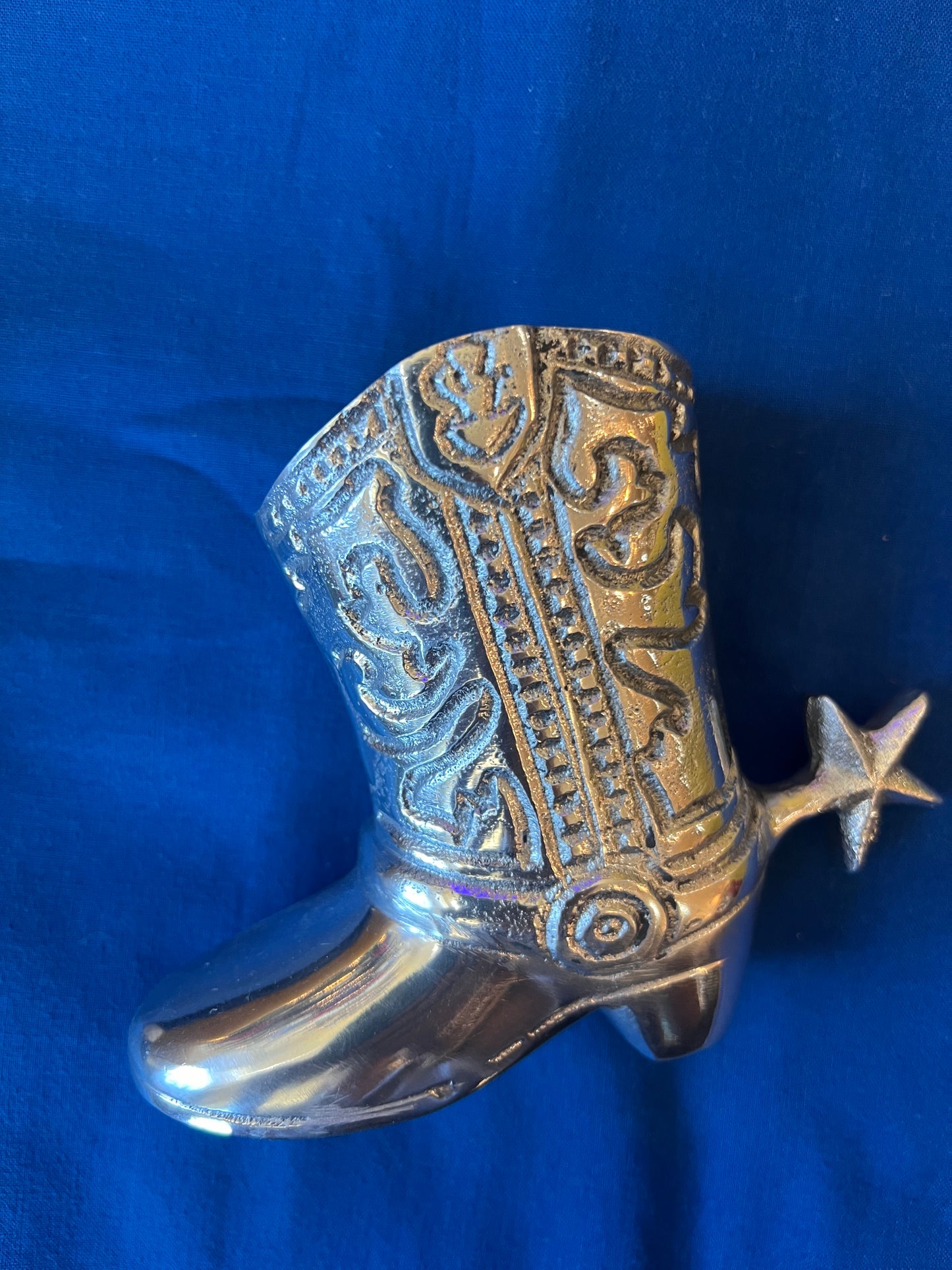 Nickel Etched Cowboy Boot Holder