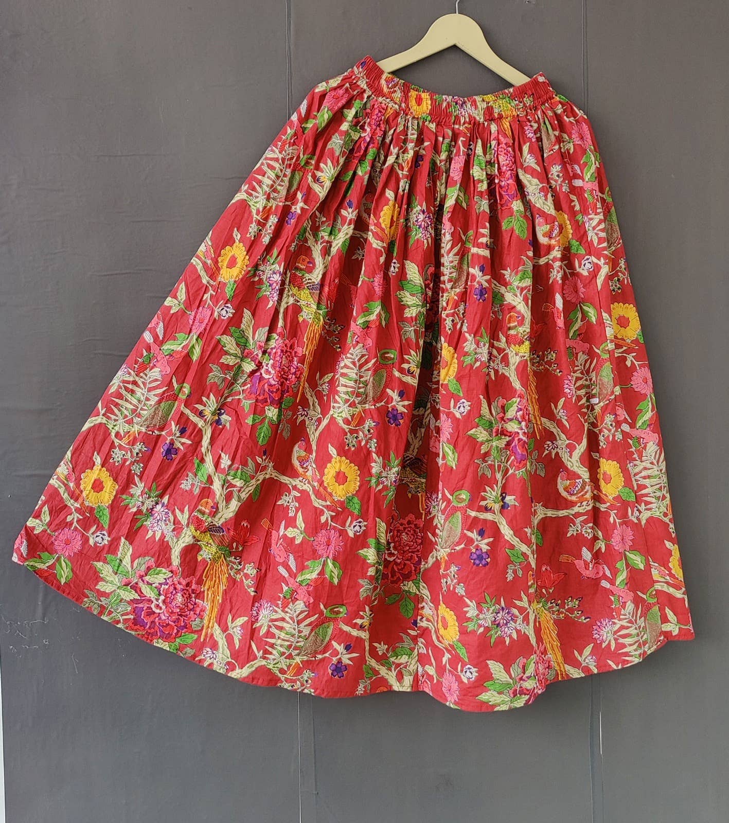 Floral Summer Cotton Skirt Casual Loose Skirts