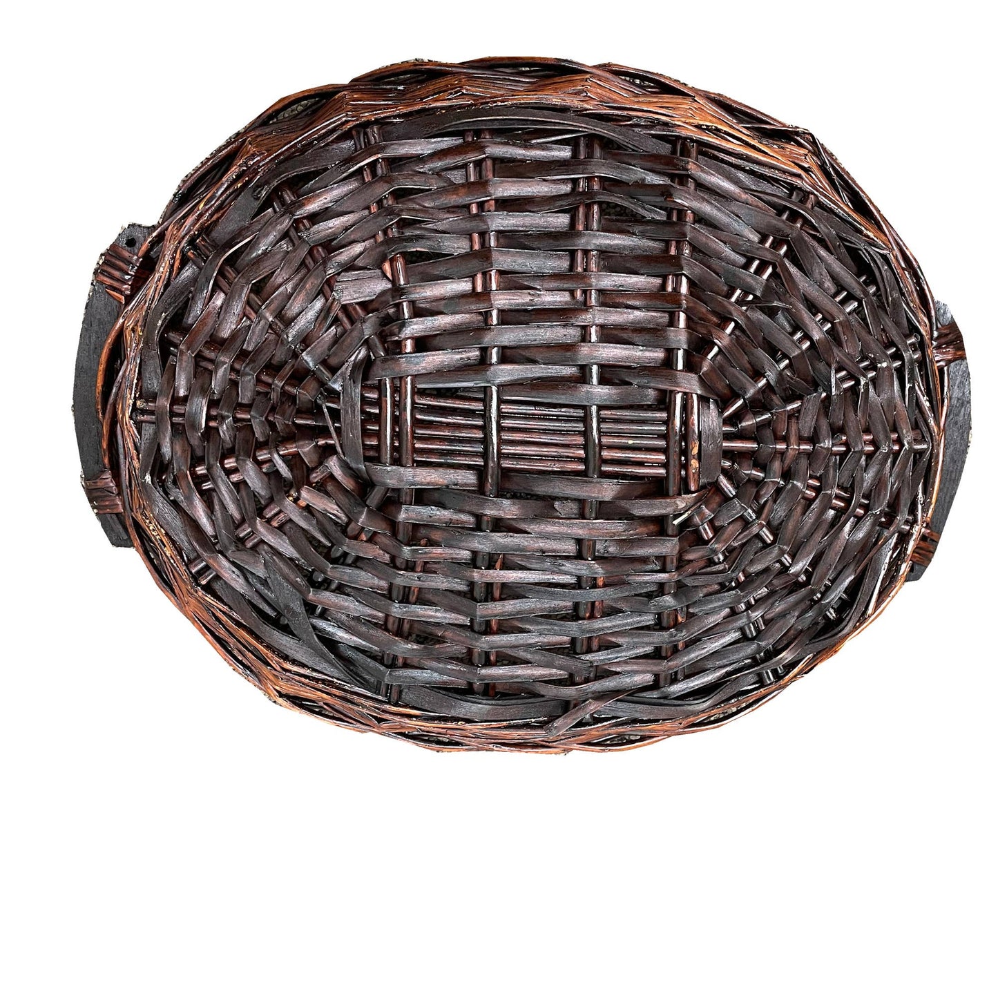 16" Oval Willow Tray Dark Brown Finish