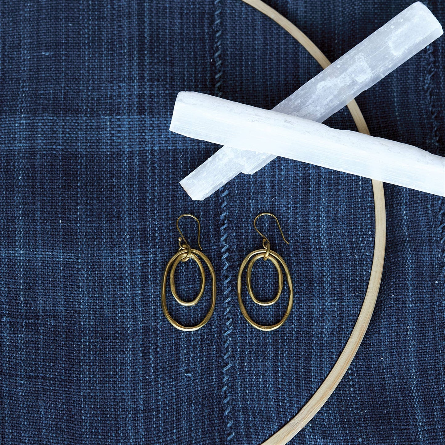 Gemini Earring s, Oval, Sm - Brass - Brass