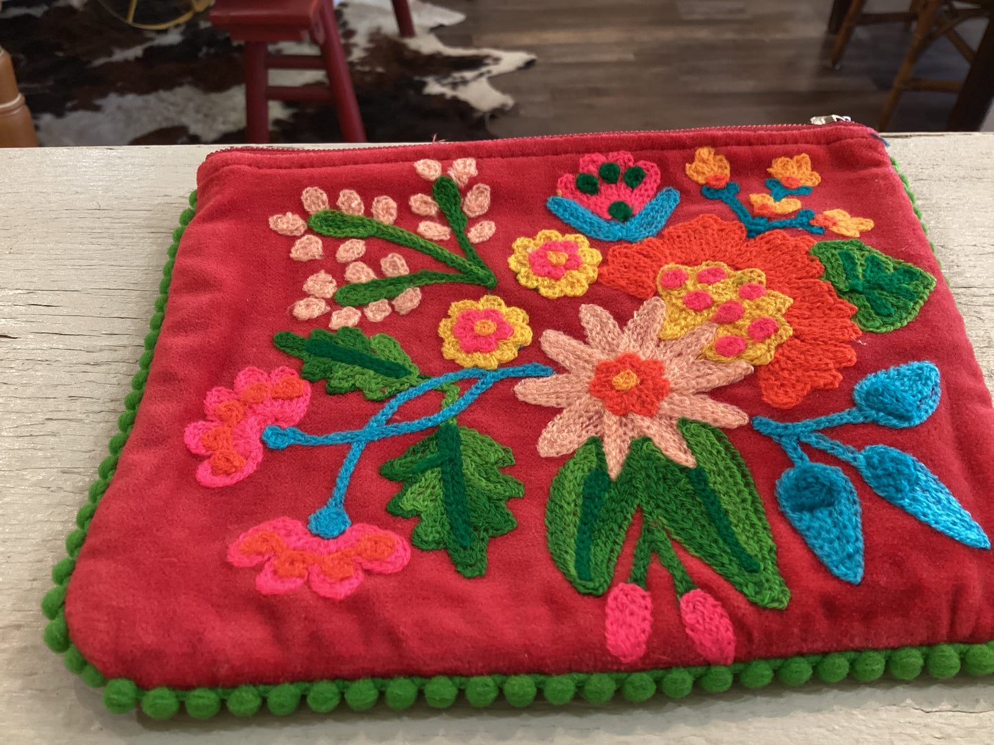 Floral Pouch Red
