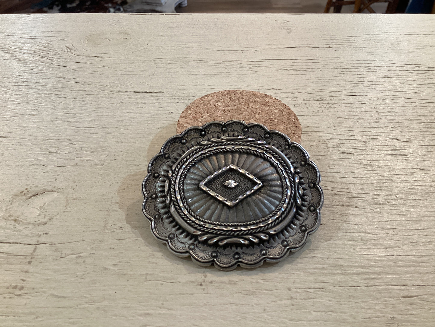Oval Diamond Cut Buckle