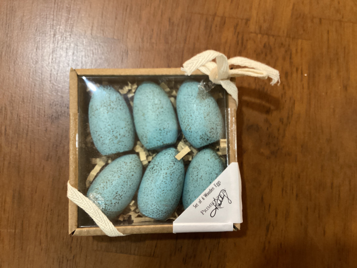 Set 6 Blue Wood Robin Eggs