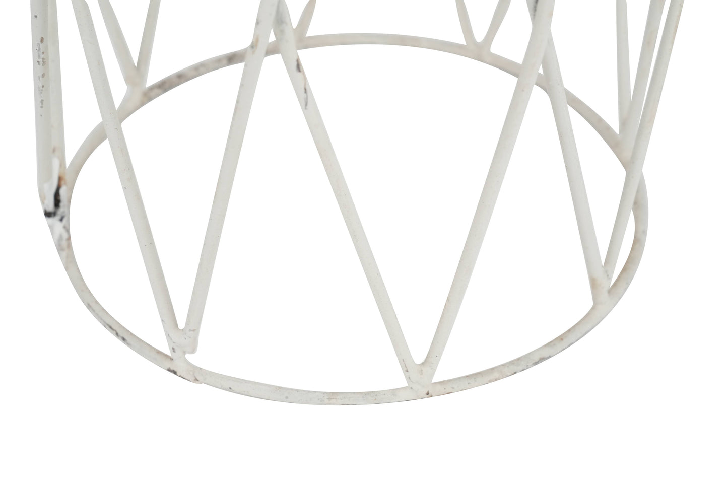 Trenton Large Farmhouse Iron White Topiary-White Large