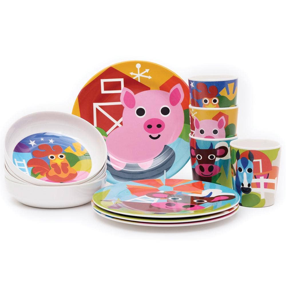 Farm Kids Plate Set