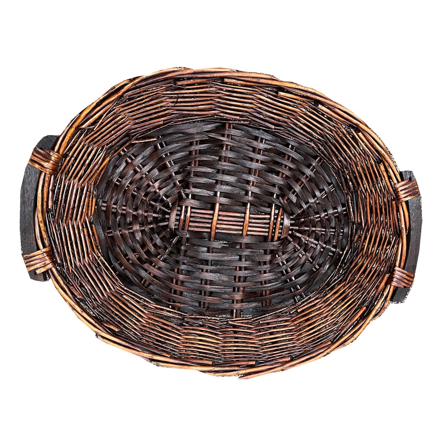 16" Oval Willow Tray Dark Brown Finish