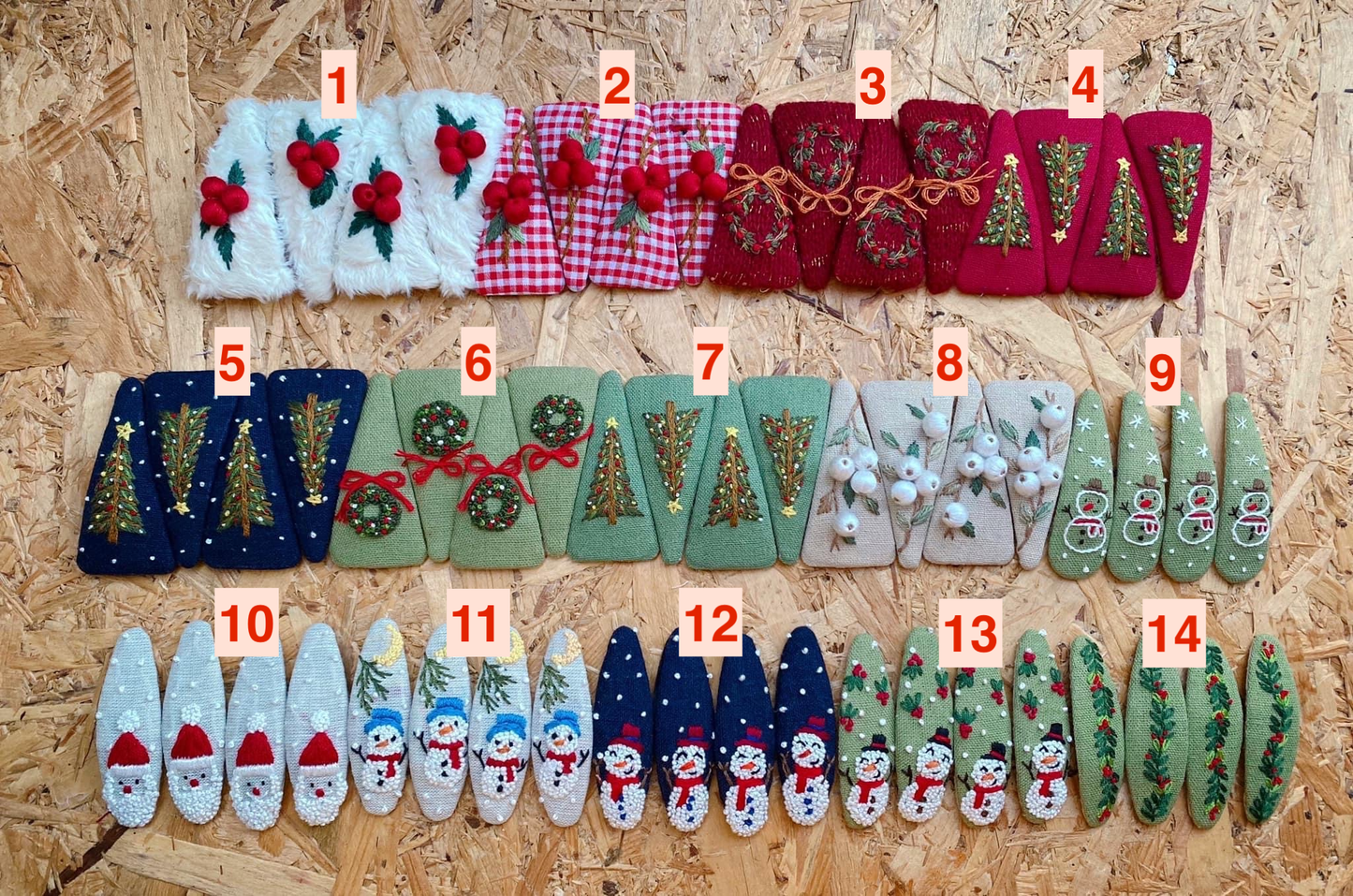 Xmas Theme Embroidered Hair Barrette, Christmas Collection: 2.