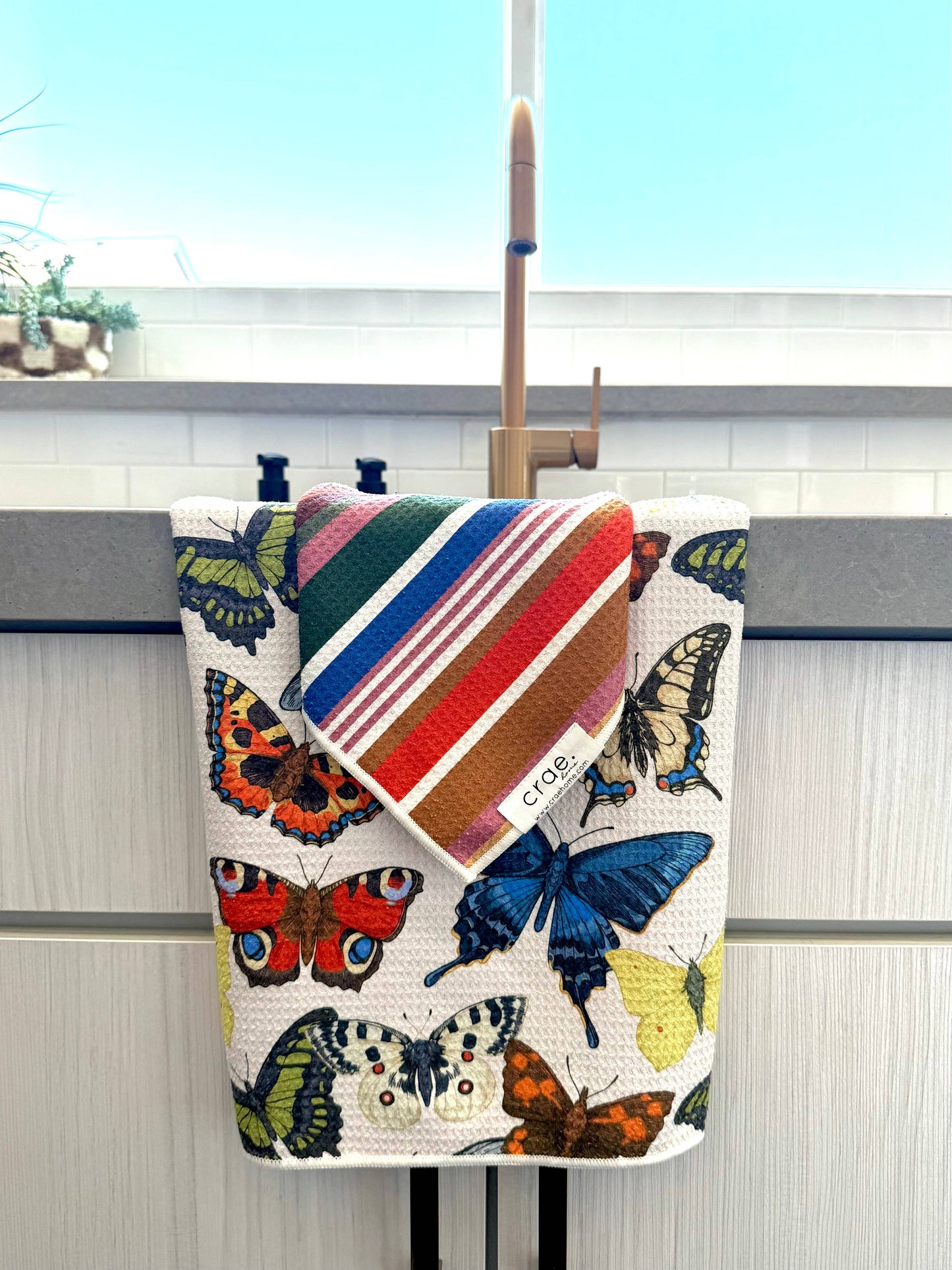 Little Wings/Sedona Stripe: Double Sided-Hand Towel Washcloth Set