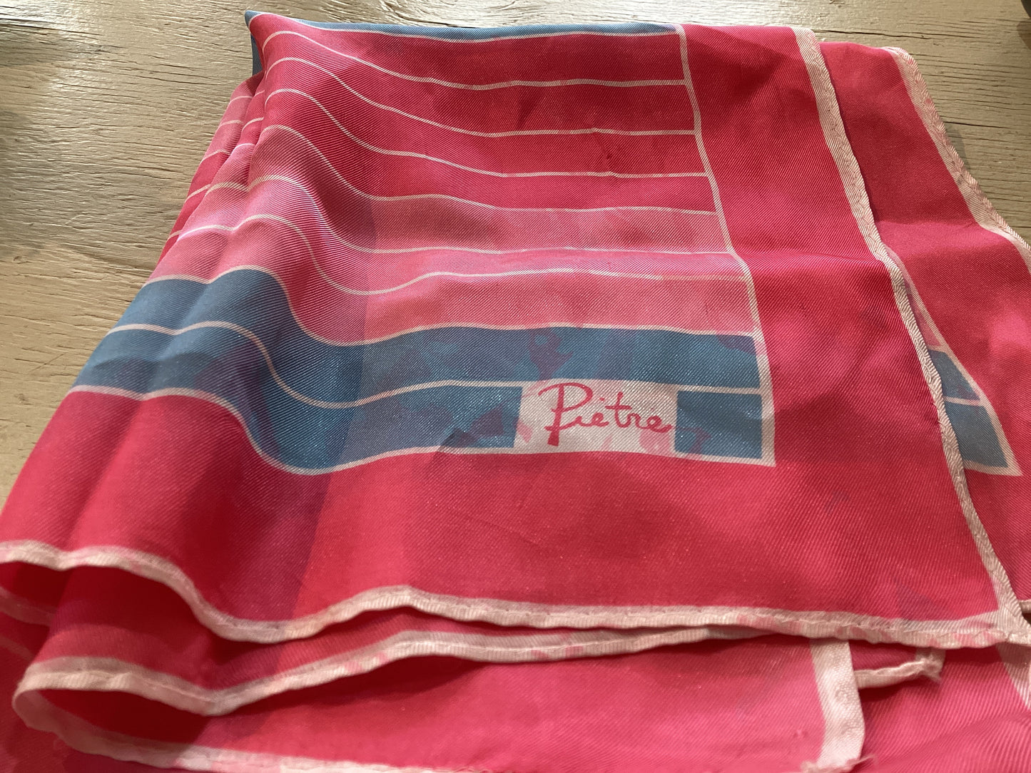Vintage Scarf - Pietre Pink & Blue