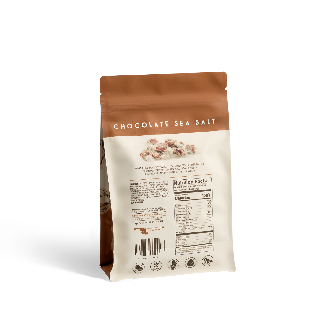 Chocolate sea salt caramel 6oz gift pouch