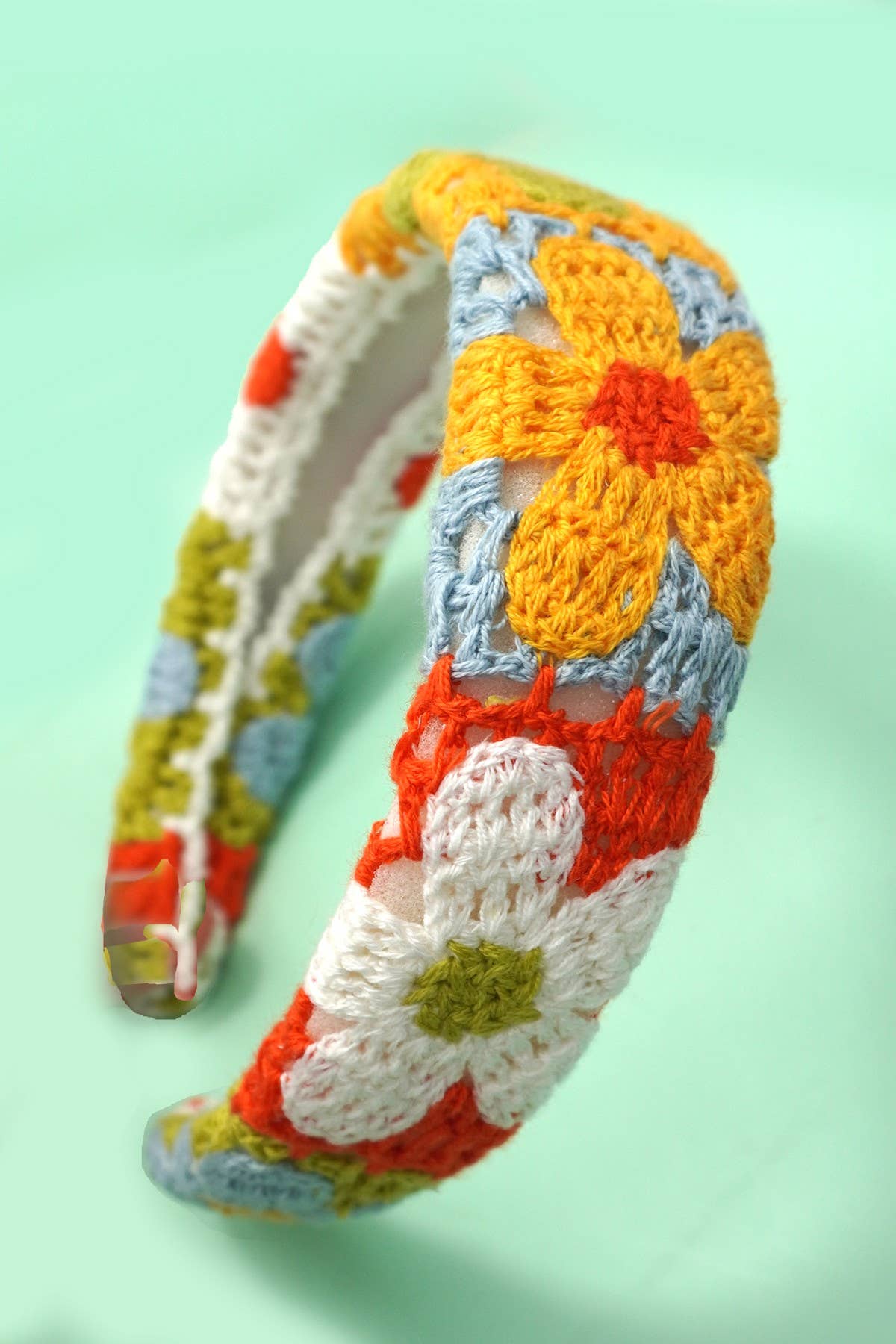 FLORAL CROCHET SOFT WOVEN KNIT HEADBAND HAIR BAND | 40HB182: B