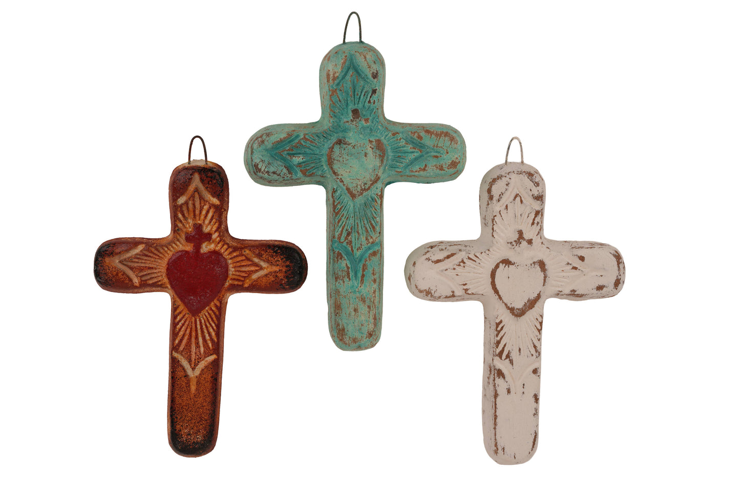 Zocalo Clay Cross-Handmade-Gorgeous-Wall-5x7.5 in-3 Colors: Red