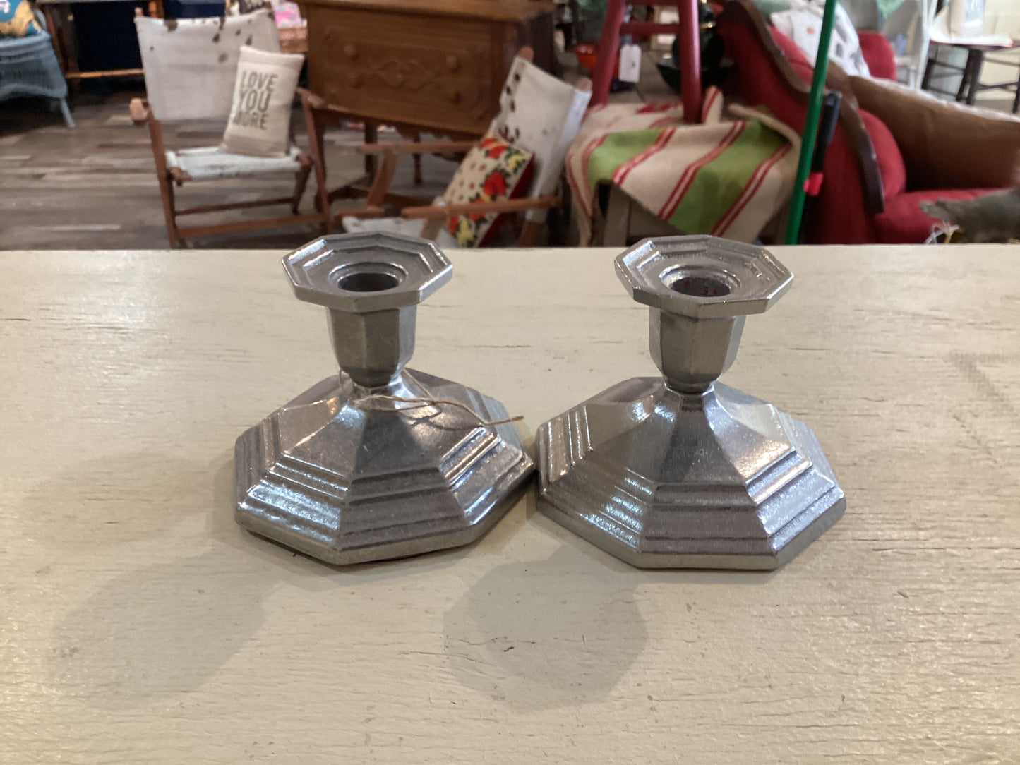 Pewter Candlesticks Set 2