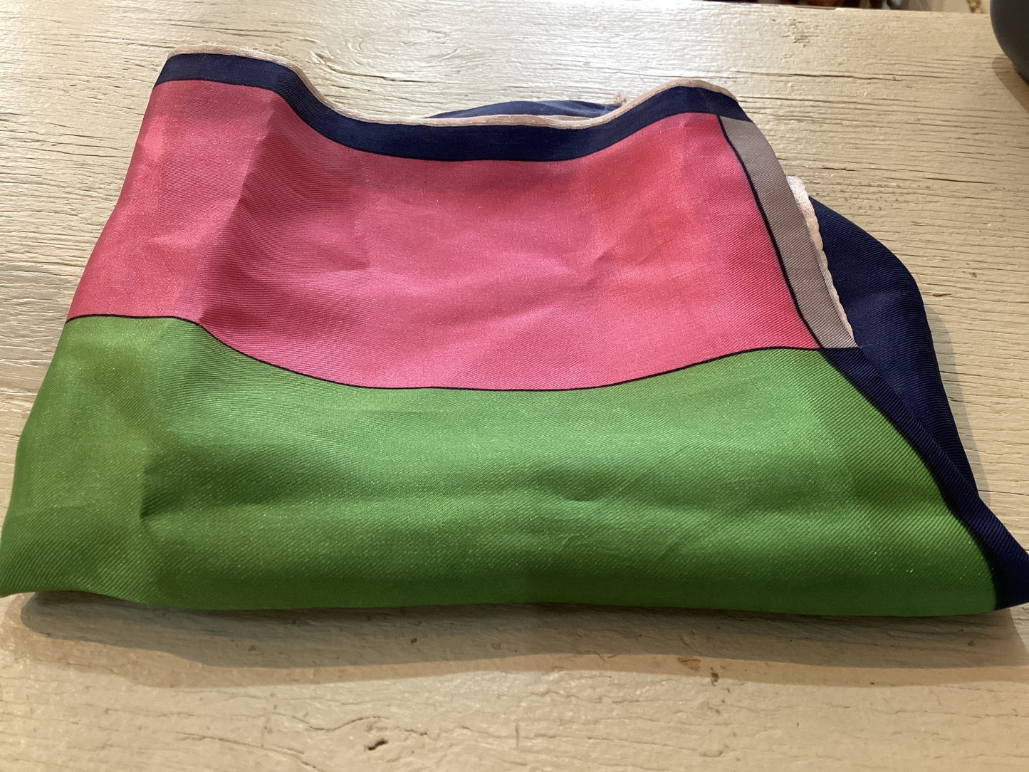 Vintage Scarf -Pink, Navy, Green