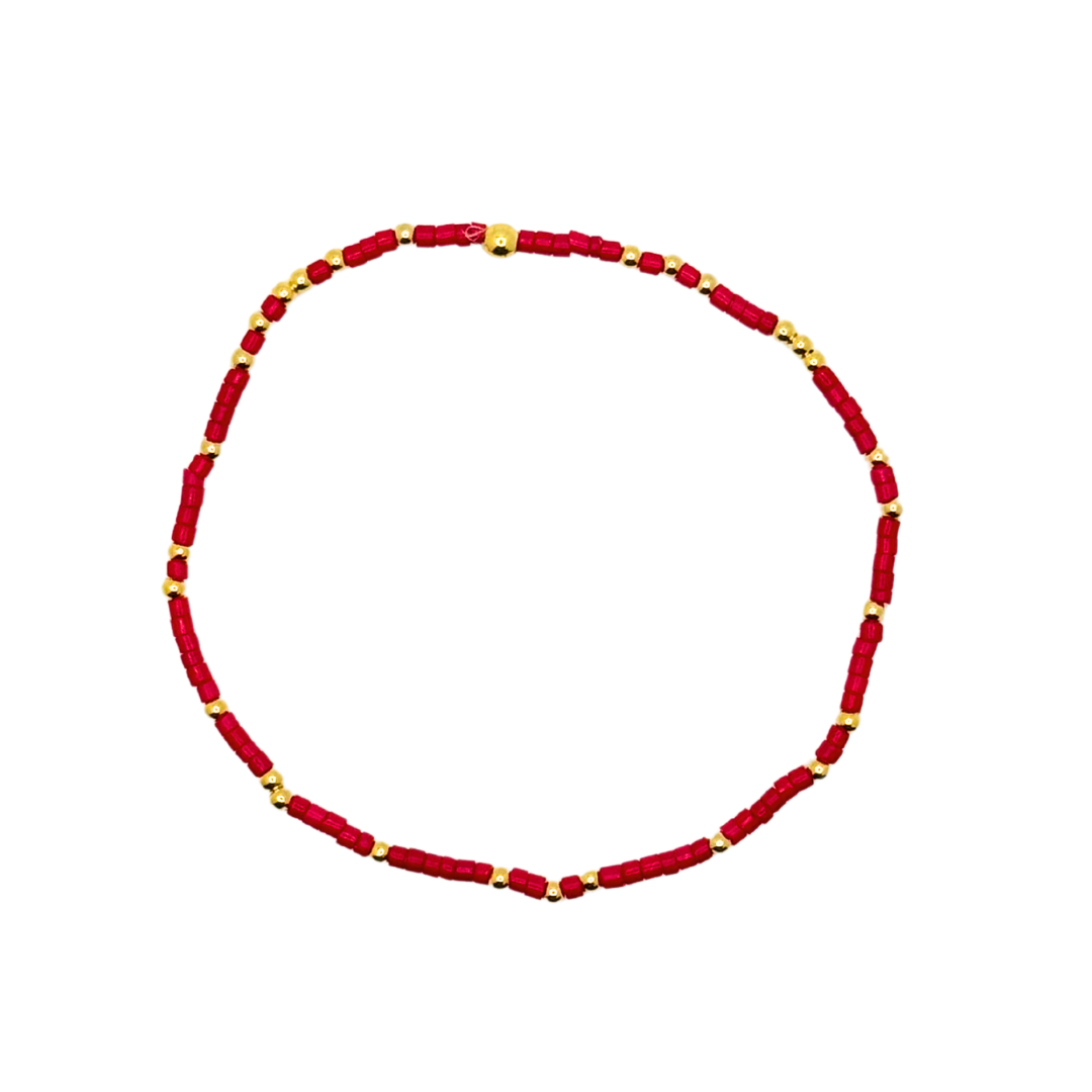 Red Bitty Bauble Bracelet