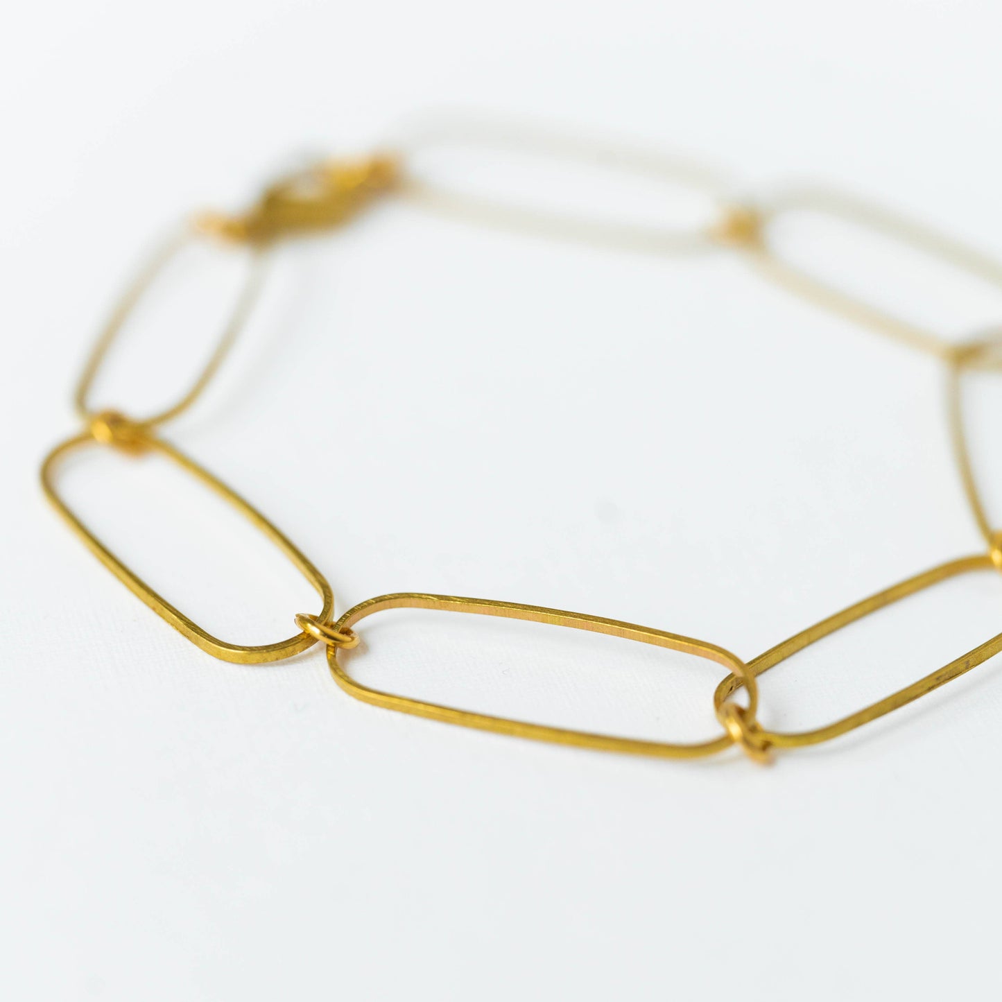 Paperclip brass bracelet