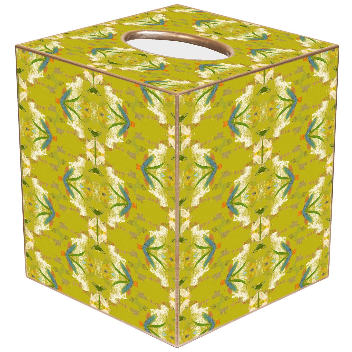 English Garden Citron Tissue Box by Laura Park: Paper Mache