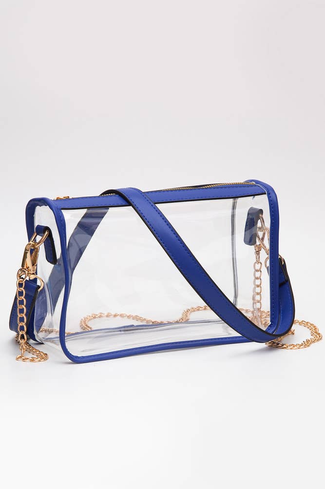 Clear Rectangle Stadium Concert Crossbody Bag: White