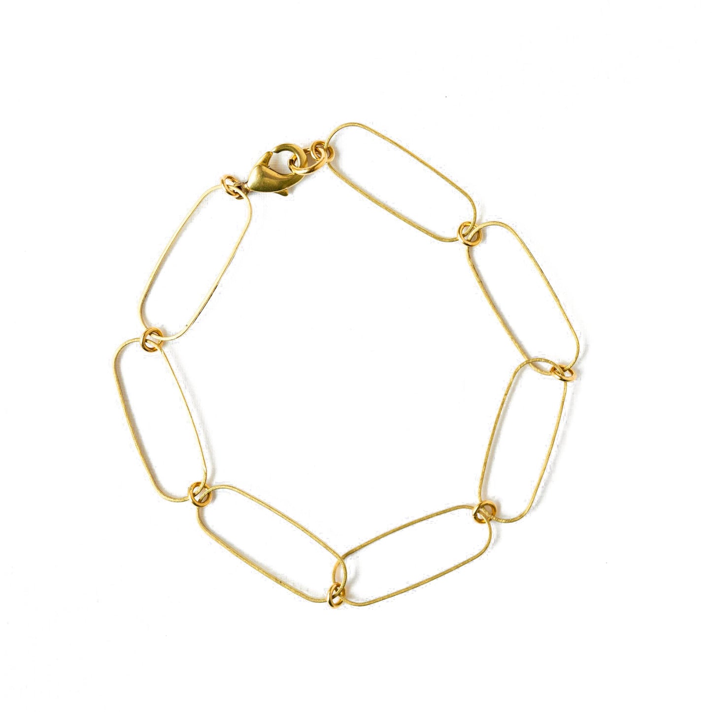 Paperclip brass bracelet