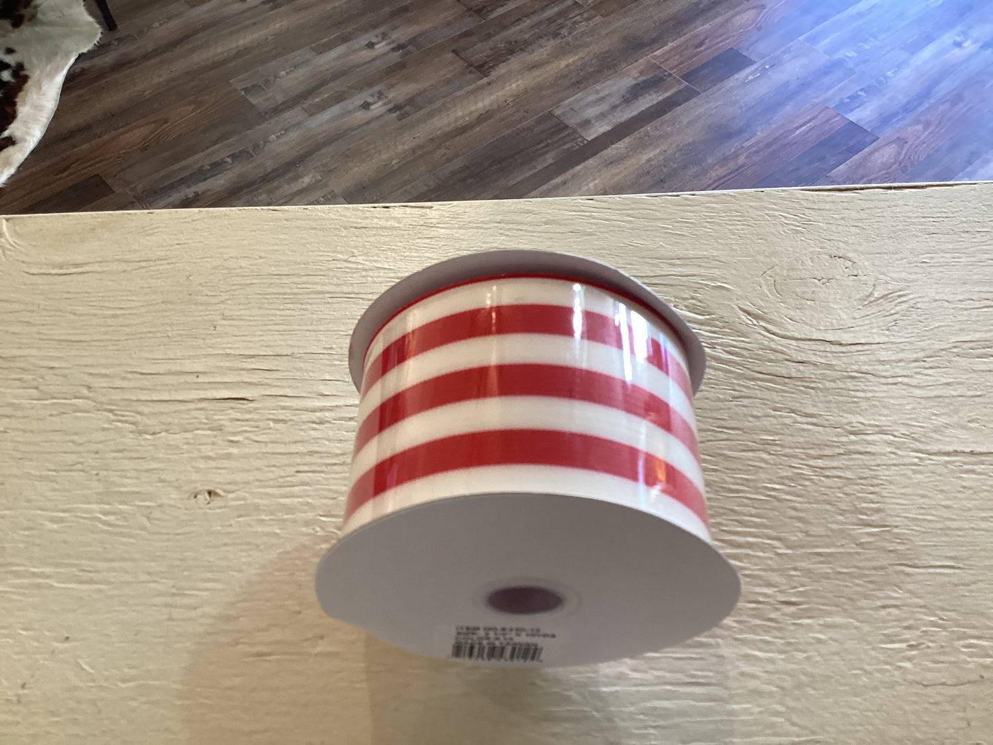 Hot Red & White Cabana Ribbon 2 1/2" x 10 yd