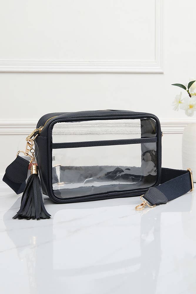 Clear PU Cross Body Camera Bag: Leopard