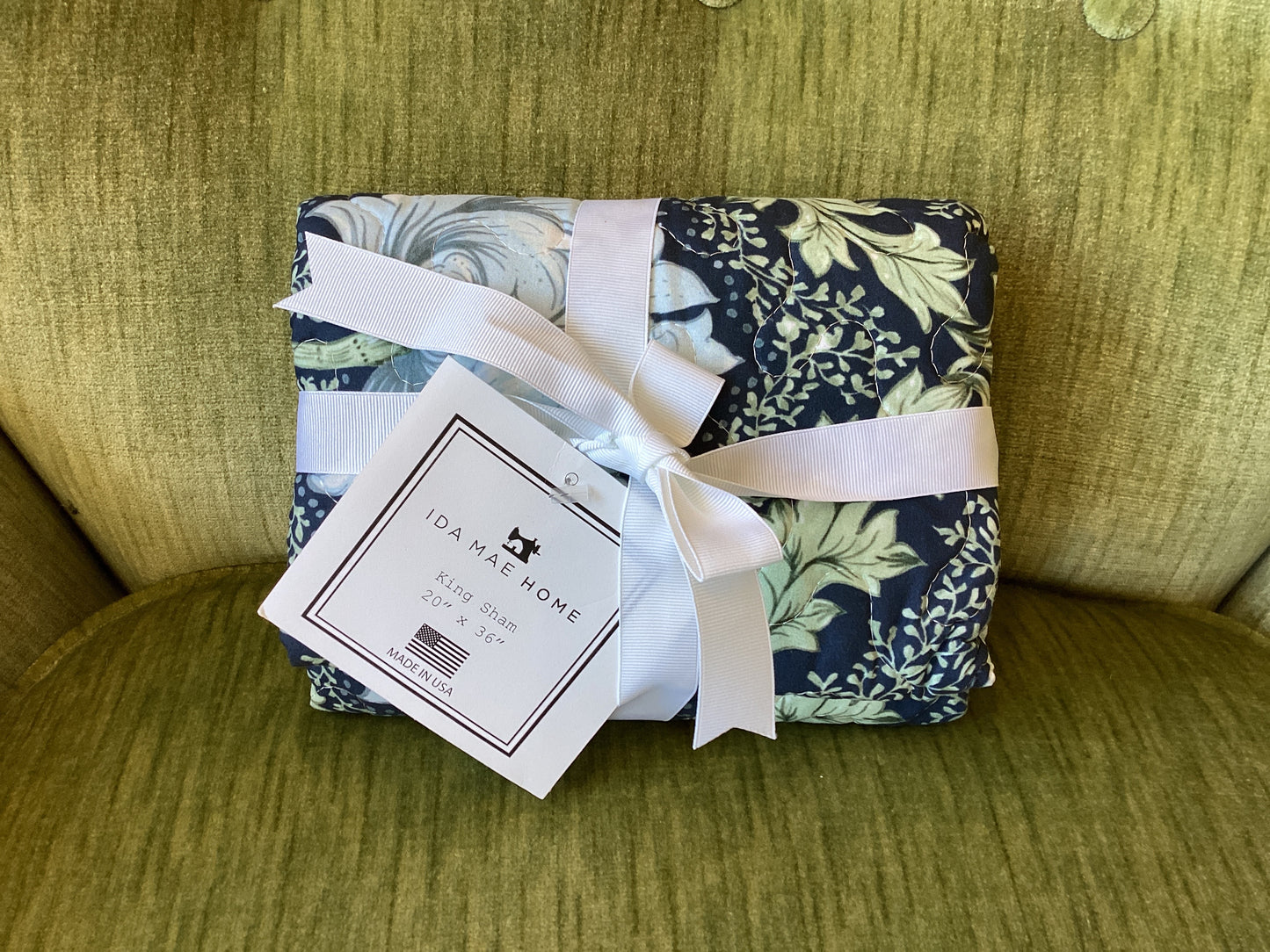 Olivia Navy King Sham