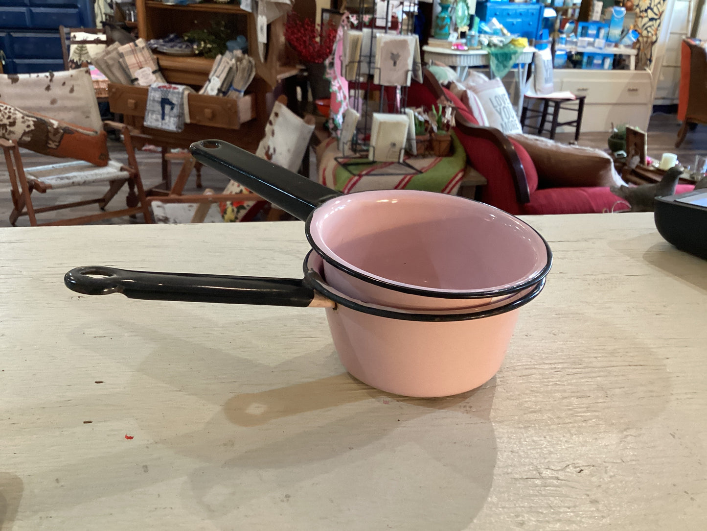 Pink Enamel Sauce Pan